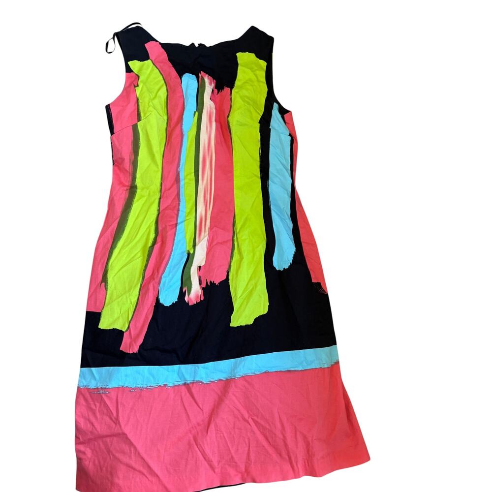 Chetta B Colorful Abstract Print Sleeveless Sheath Dress Size 10